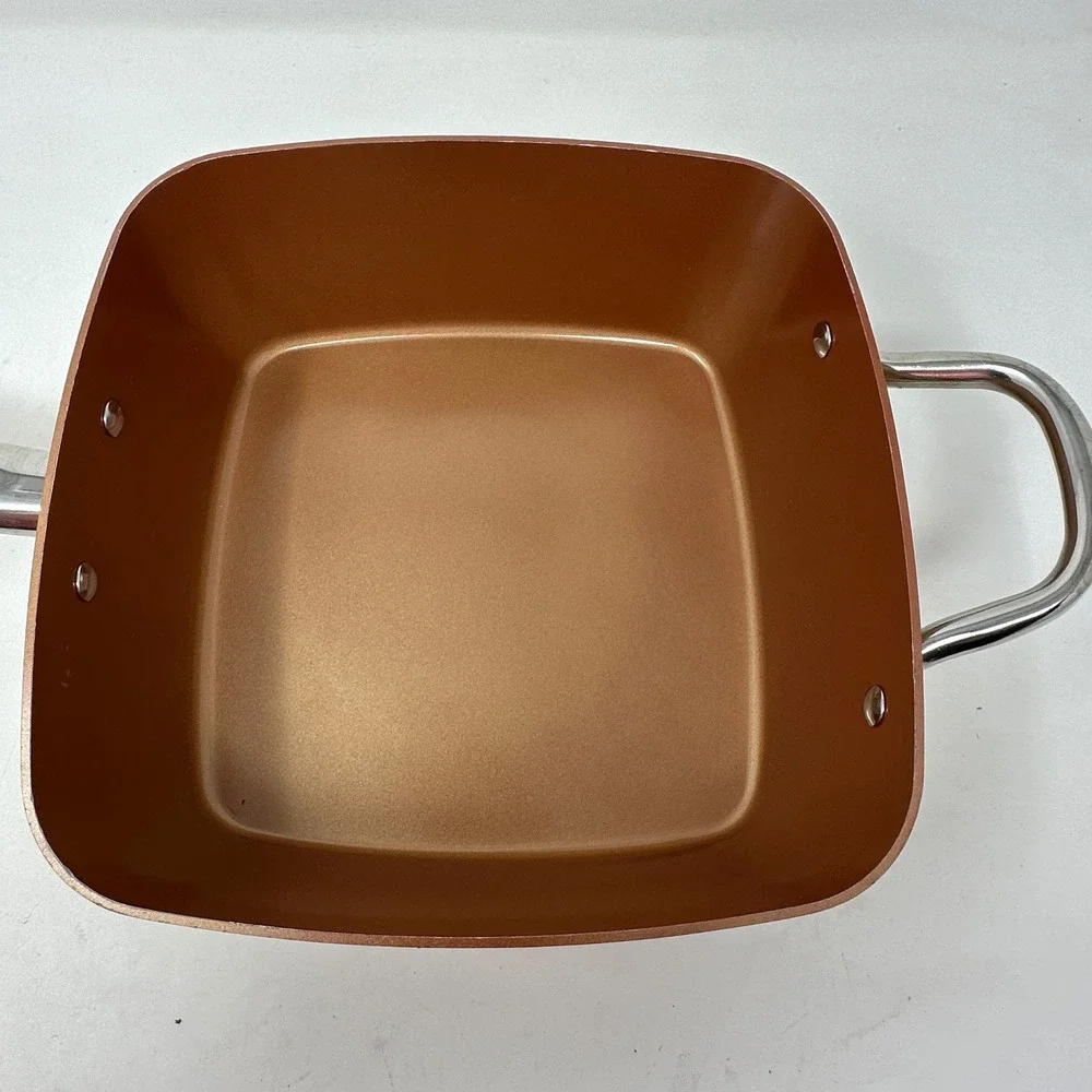 Copper Chef 9.5 Inch Deep Square Pan with Glass Lid Non-Stick Induction Ready
